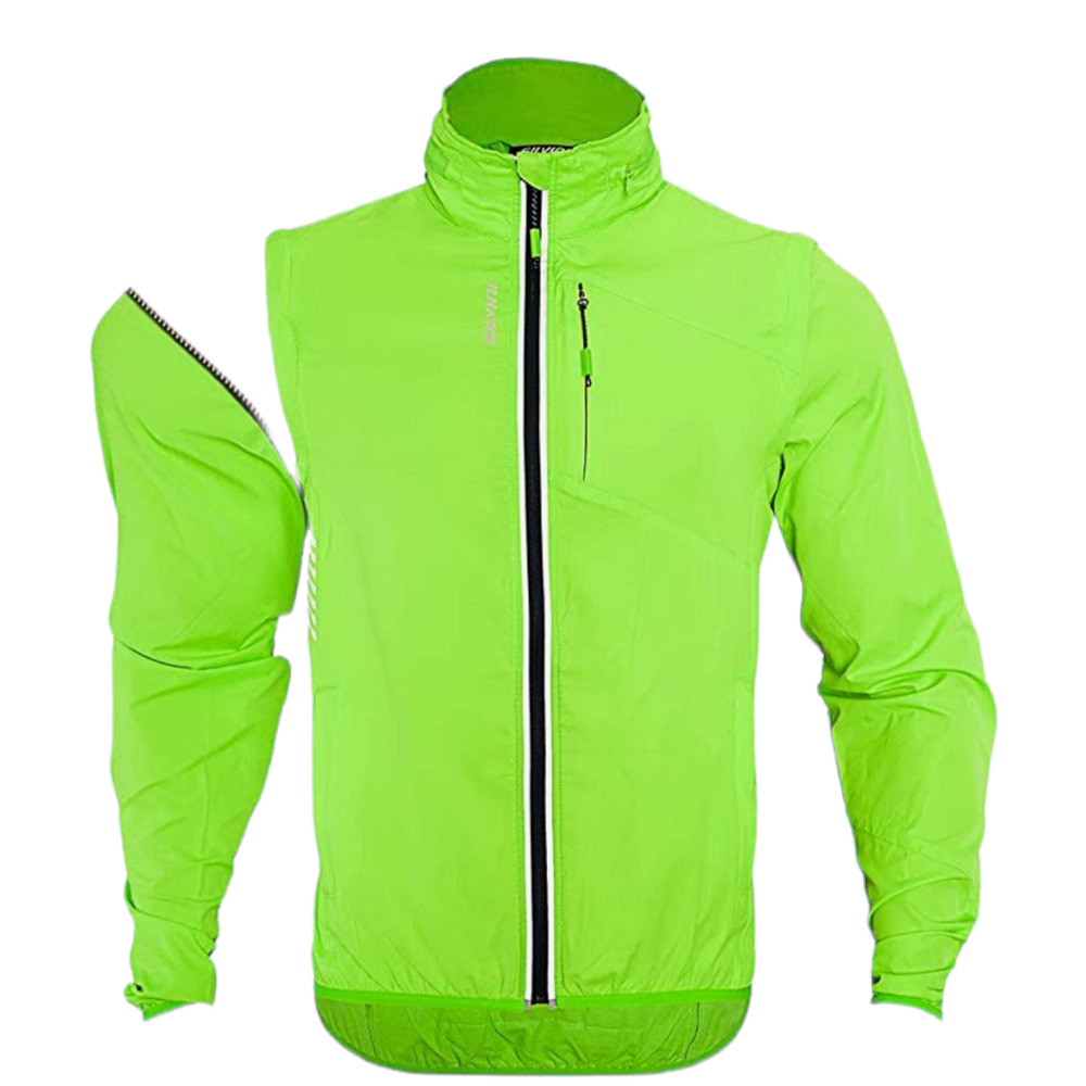 SILVINI Jacket VETTE Mens Neon Green Cycling Running Active Windbreaker NEW
